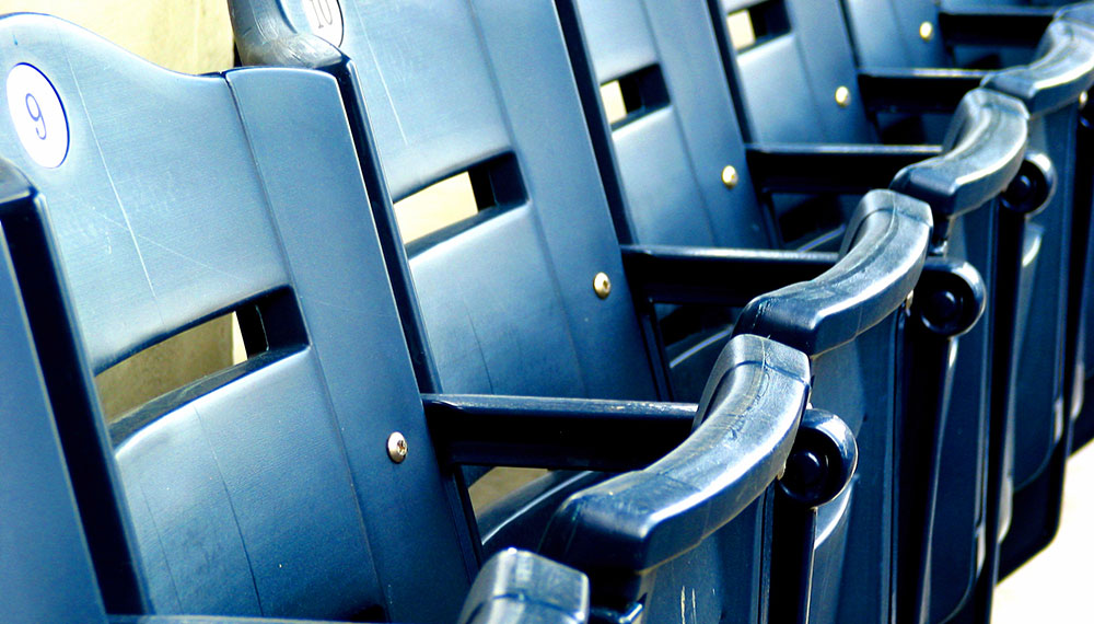 Unoccupied row of Stadium seats