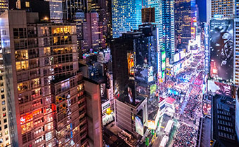 Times square aerial view